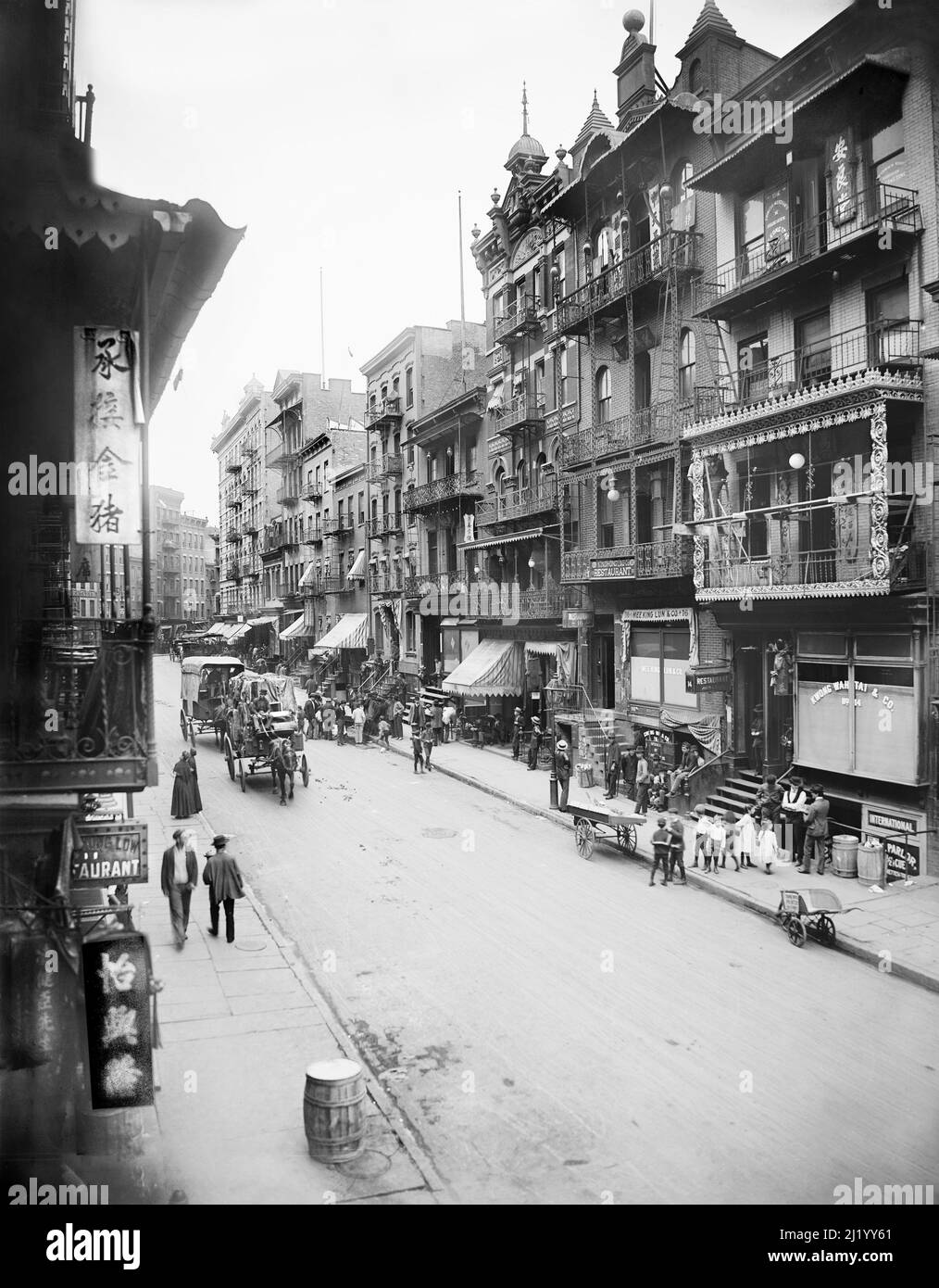 Mott Street, Chinatown, New York City, New York, USA, Detroit Publishing Company, 1900 Stock Photo