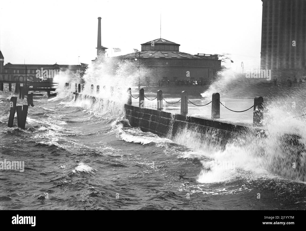 Waves Crashing the Battery, New York City, New York, USA, Bain News  Service, 1910 Stock Photo - Alamy