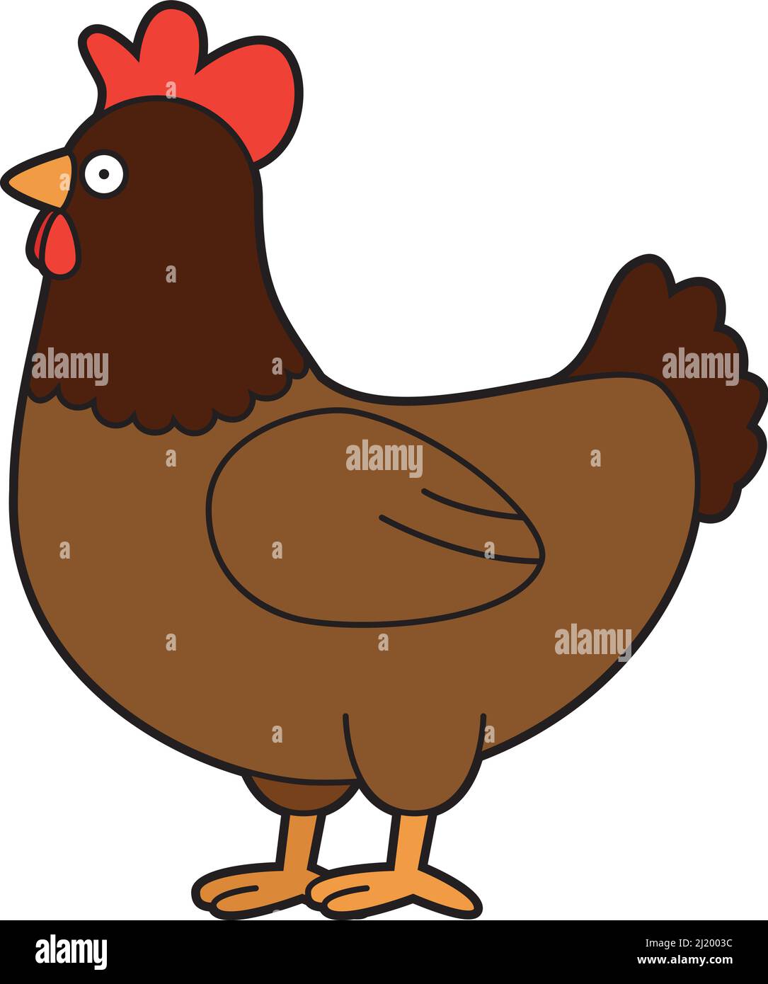 Cartoon chicken animal outline vector hi-res stock photography and images -  Alamy