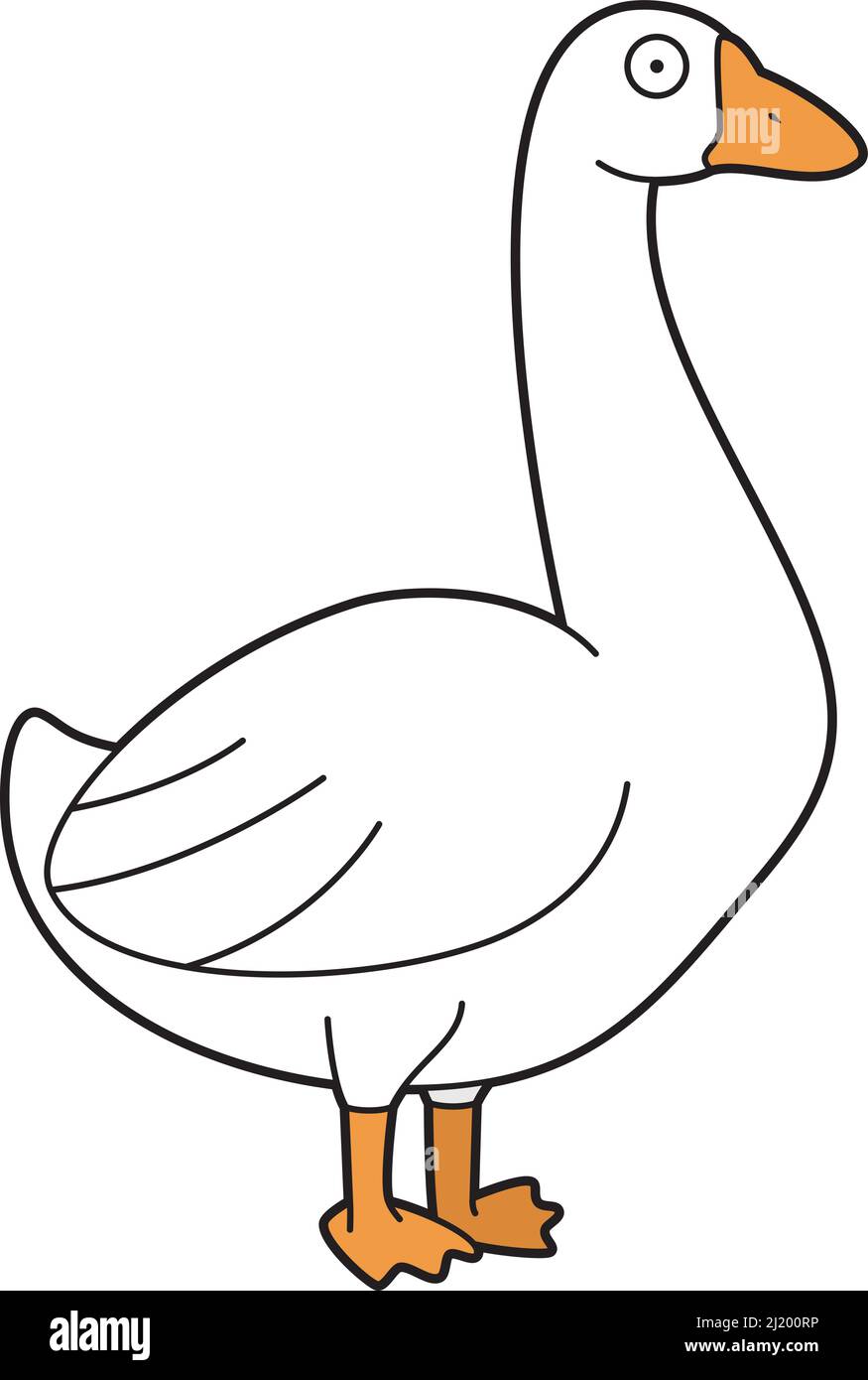 Cute cartoon vector illustration of a goose Stock Vector