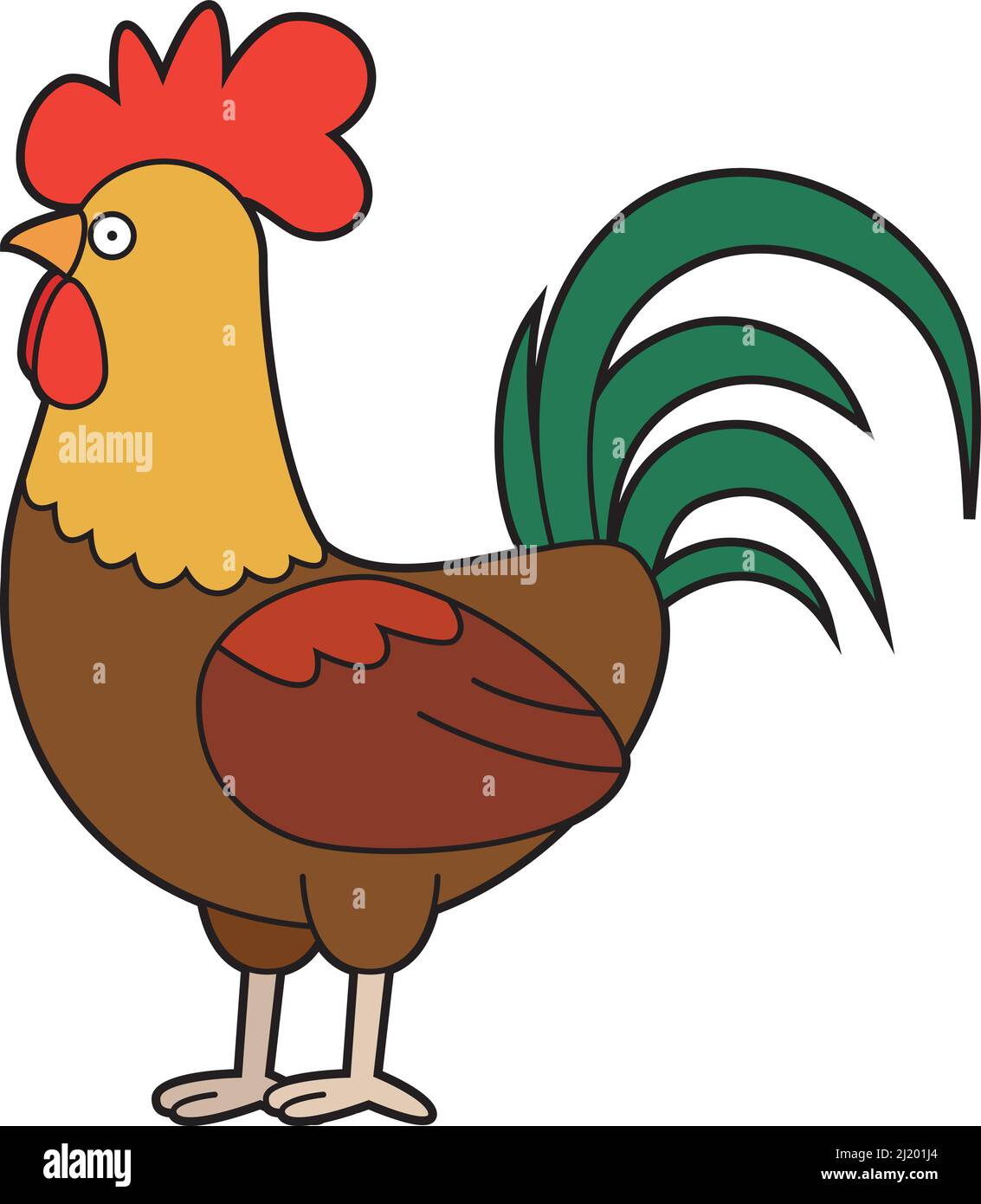 Cute cartoon vector illustration of a rooster Stock Vector Image & Art -  Alamy