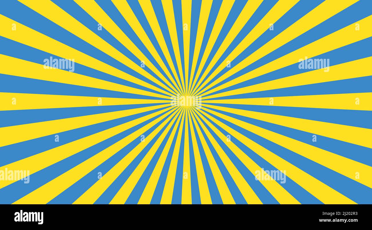 Nếu bạn là fan của các hình đường nét đơn giản, thì bức tranh này sẽ làm bạn rất vui và ngạc nhiên. Phong cách thiết kế đơn giản với nền tia nắng, màu sắc của cờ Ukraine đã được bao phủ trong bức tranh này. Bạn sẽ cảm thấy thật thoải mái và sảng khoái khi ngắm nhìn bức tranh này.