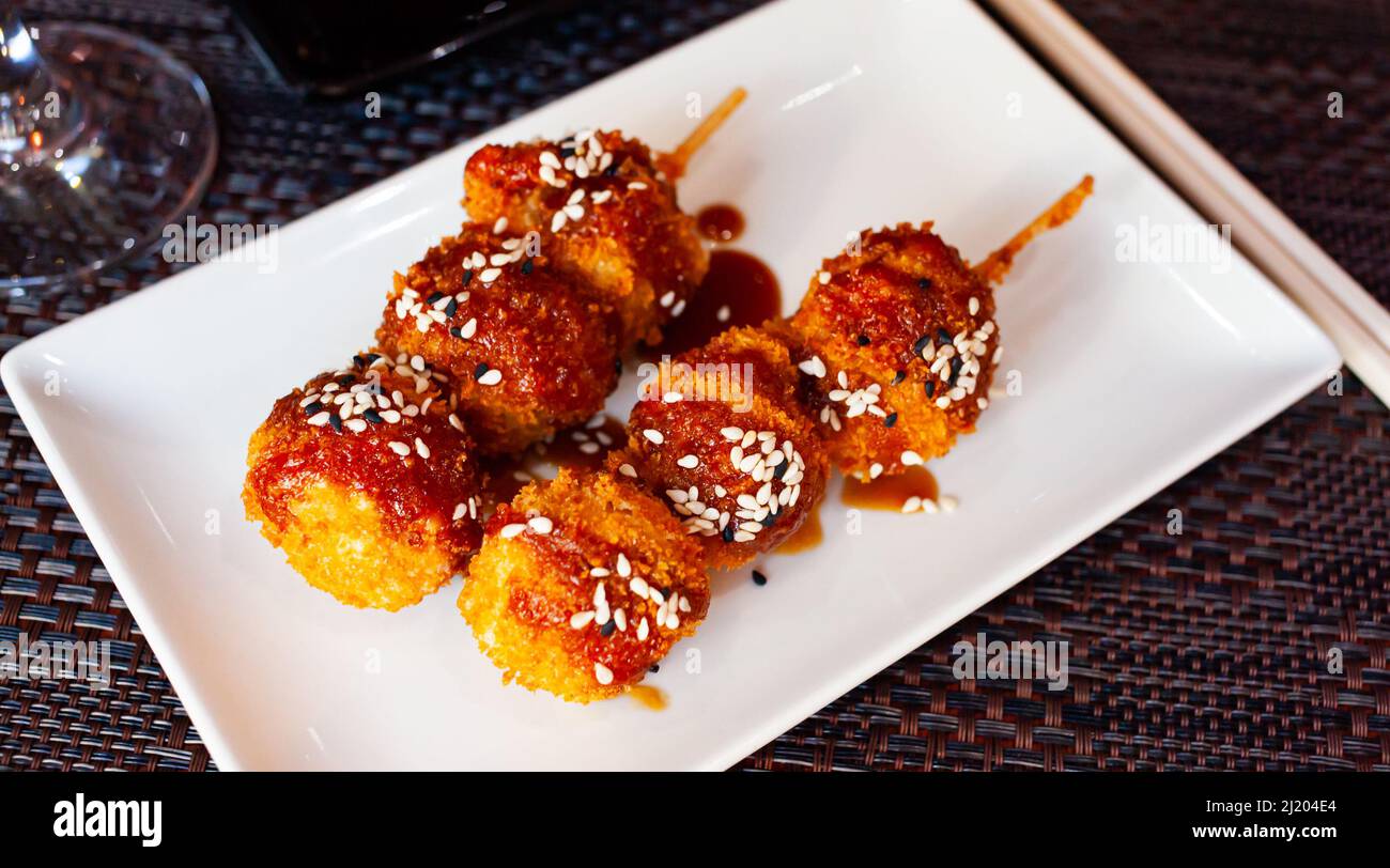 Japanese fried chicken balls Stock Photo Alamy