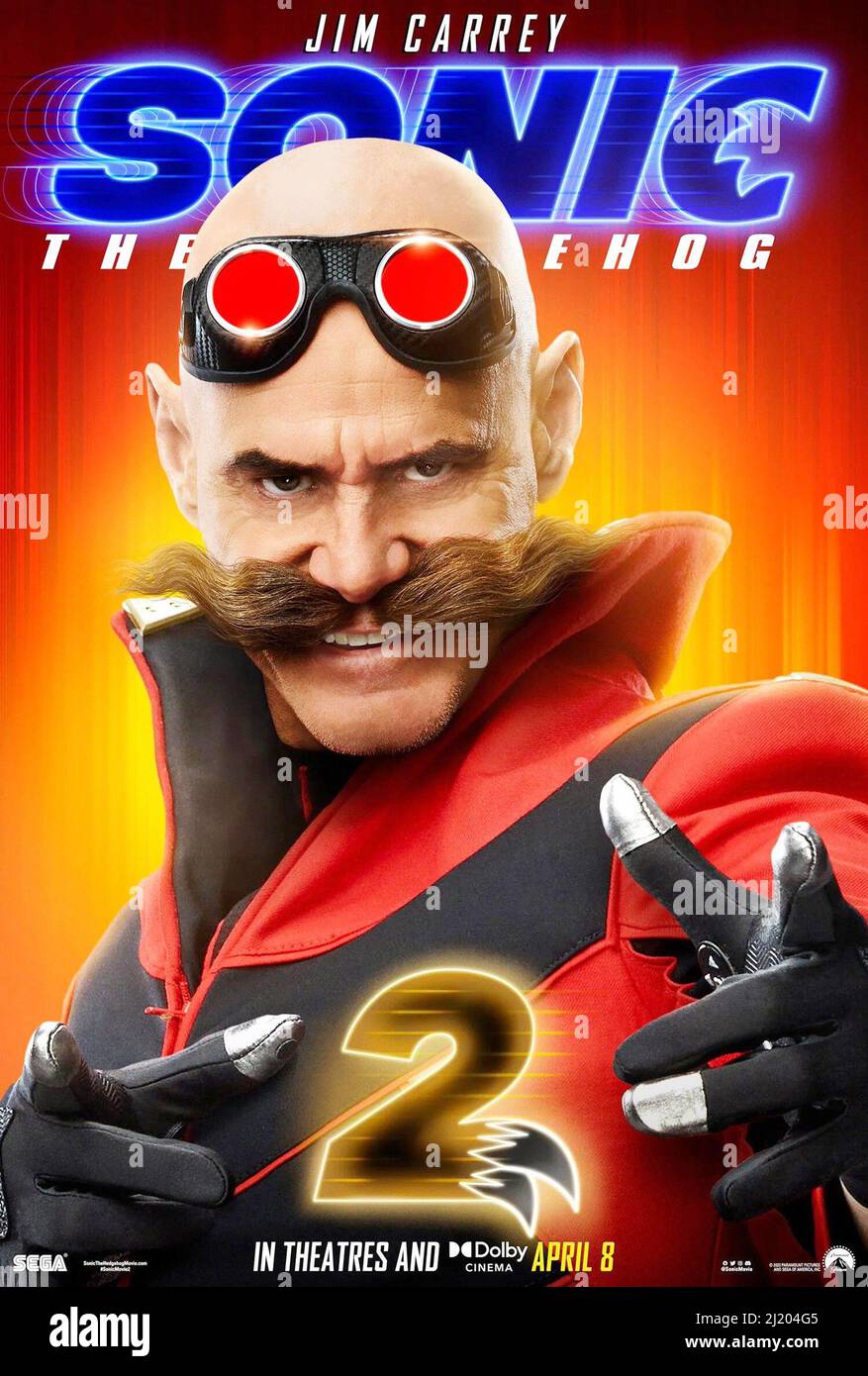 SONIC THE HEDGEHOG 2, charcter poster, Jim Carrey as Dr. Ivo Robotnik