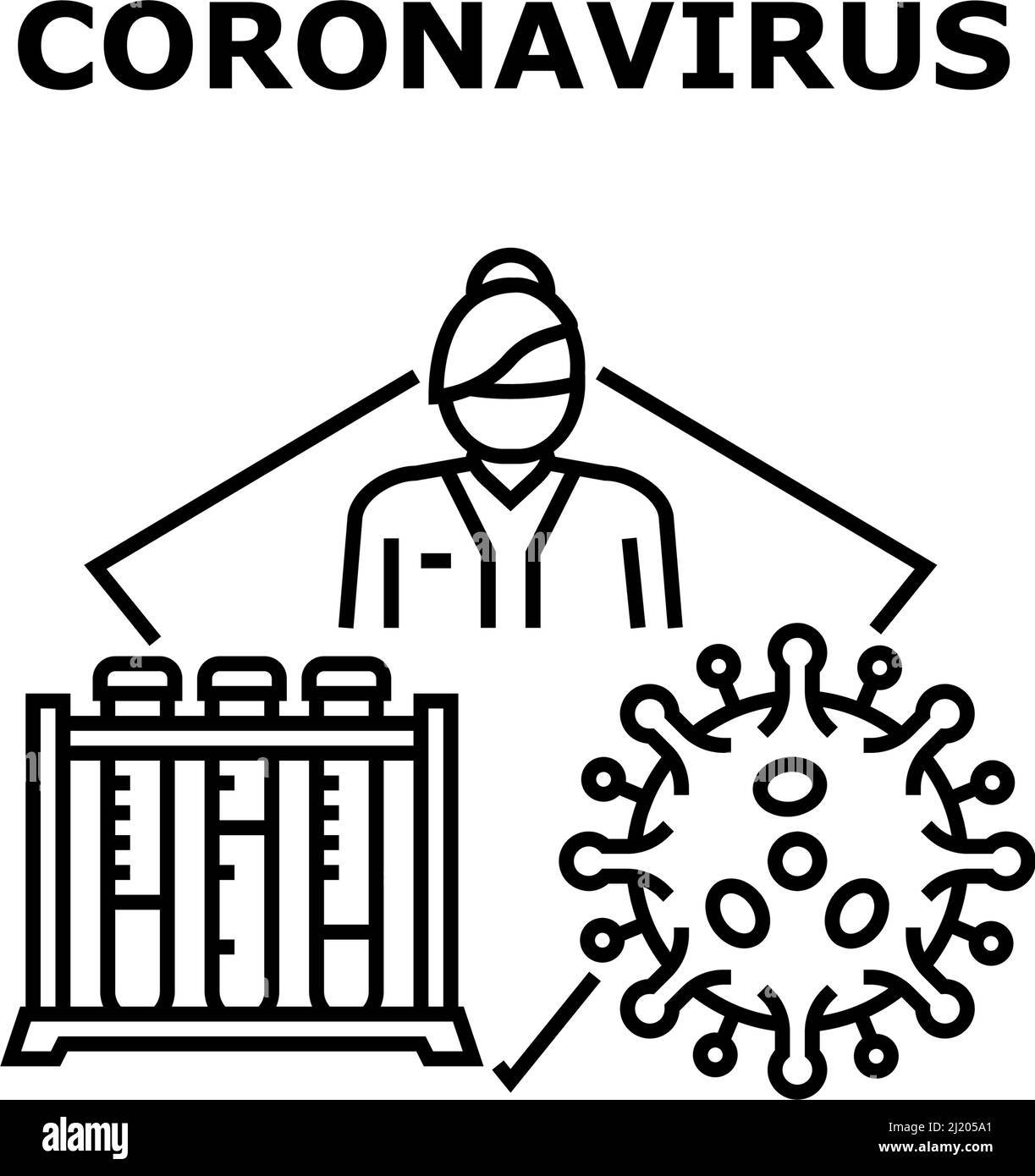 Coronavirus Vector Concept Black Illustration Stock Vector Image & Art ...