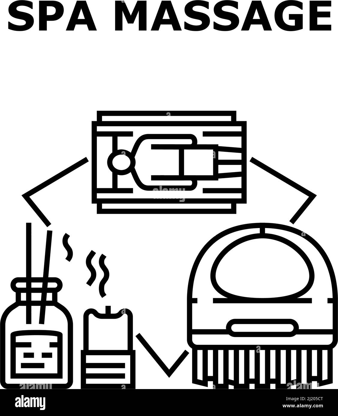 Spa Massage Vector Concept Black Illustration Stock Vector Image & Art ...