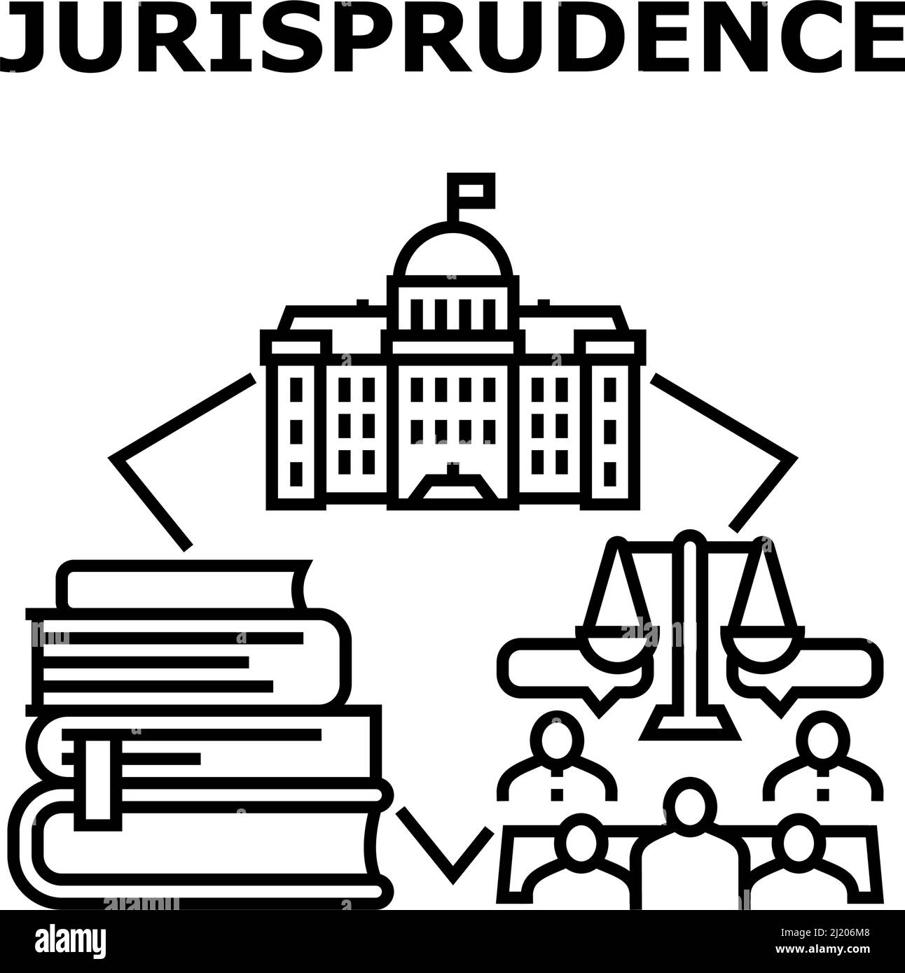 Jurisprudence Vector Concept Black Illustration Stock Vector Image