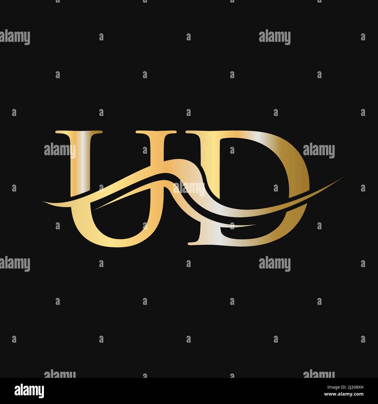 Letter UD Logo Design. Initial UD Logotype Template For Business And Company Logo Stock Vector
