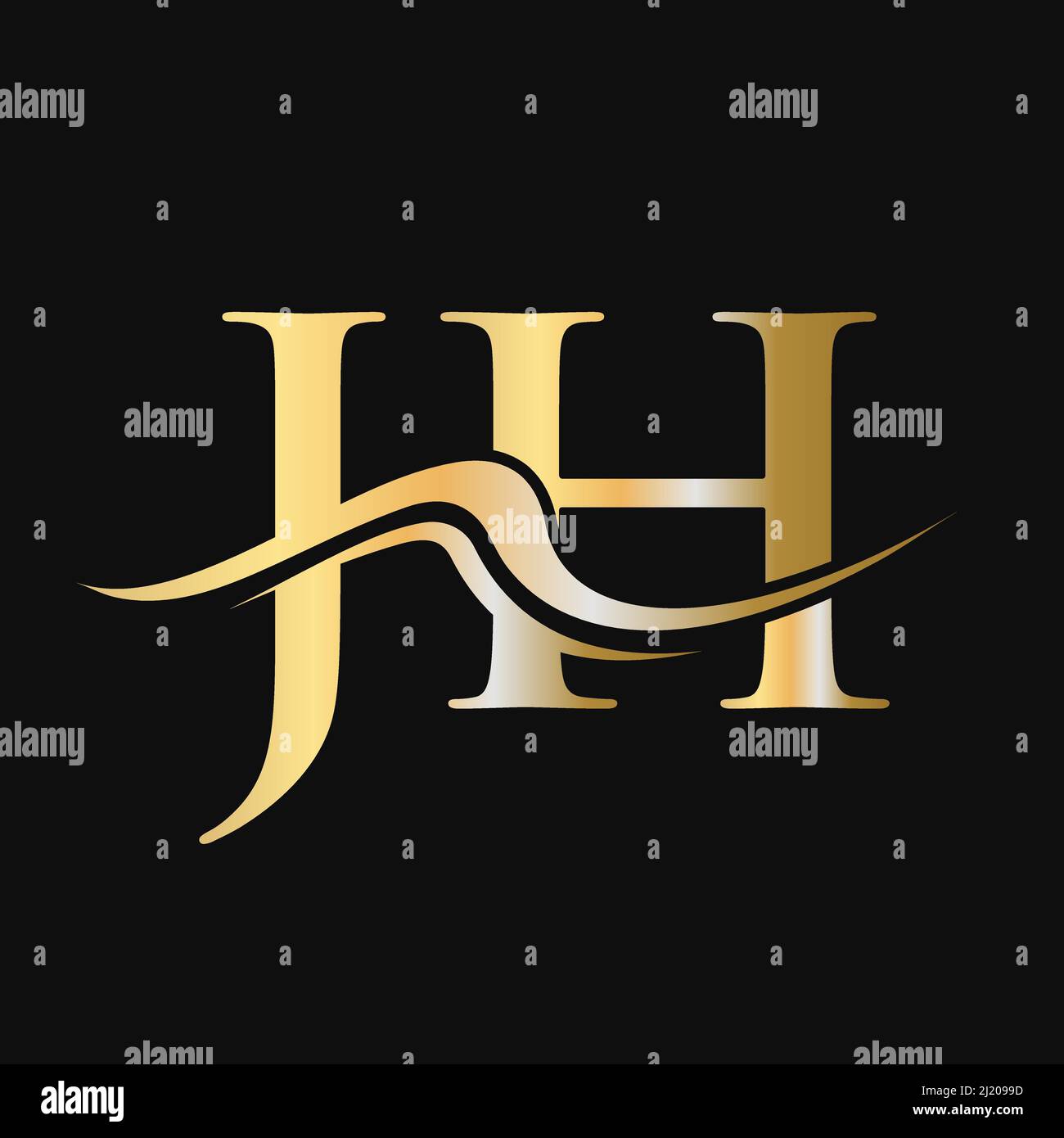 Letter JH Logo Design. Initial JH Logotype Template For Business And ...