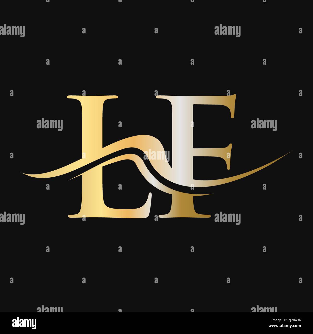 Letter LF Logo Design. Initial LF Logotype Template For Business And Company Logo Stock Vector