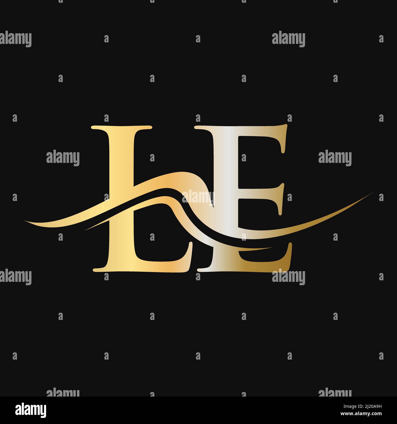 Letter LE Logo Design. Initial LE Logotype Template For Business And Company Logo Stock Vector