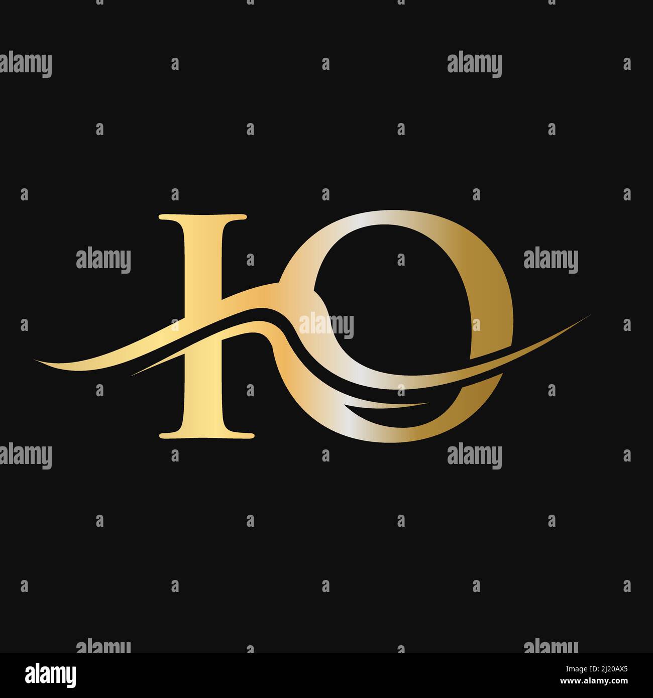 Letter IO Logo Design. Initial IO Logotype Template For Business And Company Logo Stock Vector