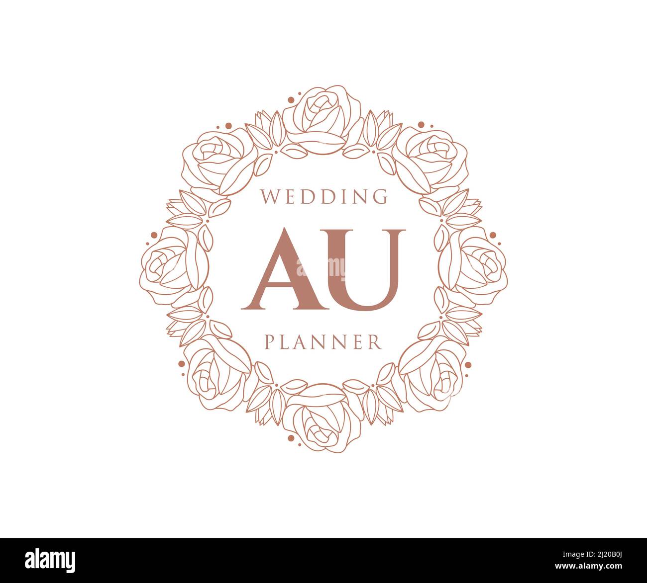 AU Initials letter Wedding monogram logos collection, hand drawn modern ...