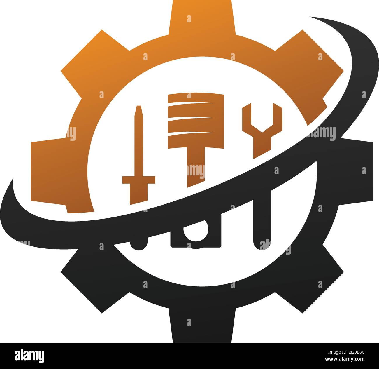 service gear machine logo Icon Illustration Brand Identity Stock Vector