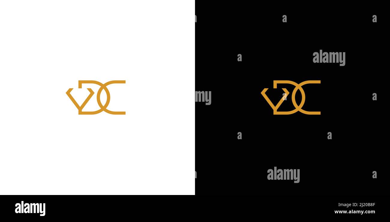 Simple and luxury DC letter initials diamond logo design Stock Vector
