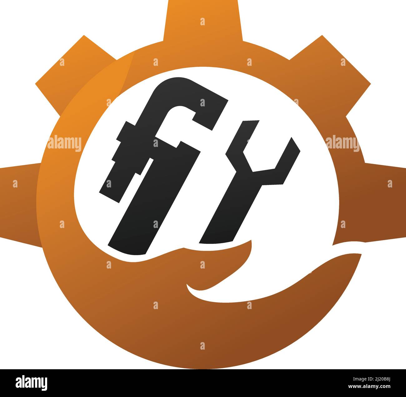 service gear machine logo Icon Illustration Brand Identity Stock Vector