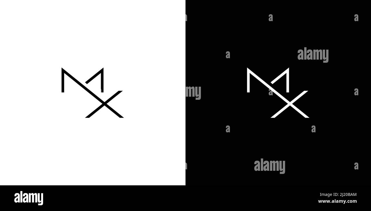 Modern and sophisticated letter MX initials logo design Stock Vector