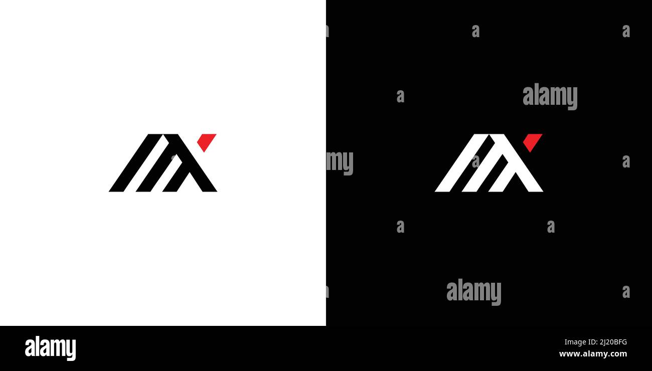 Modern and bold letter MX initials logo design 2 Stock Vector