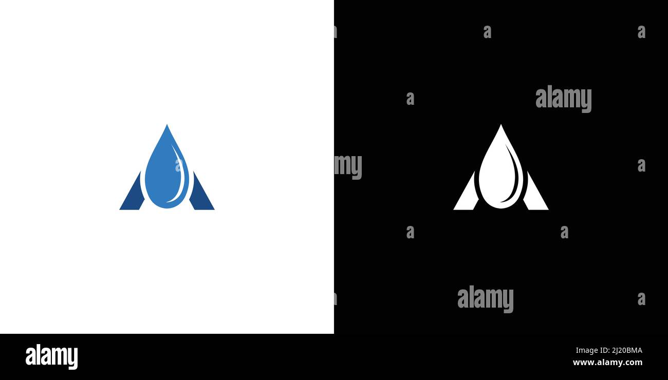 Unique and modern initial A water logo design Stock Vector