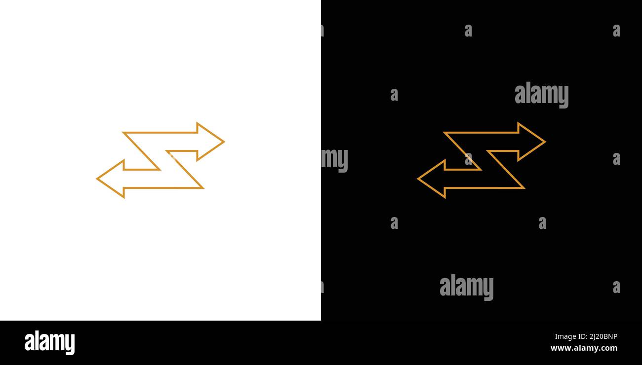 Unique and modern letter S direction logo design Stock Vector