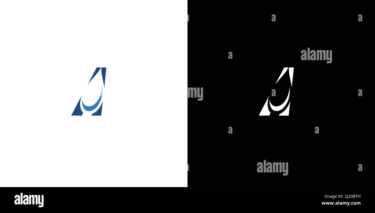 Unique and modern initial A water logo design 1 Stock Vector