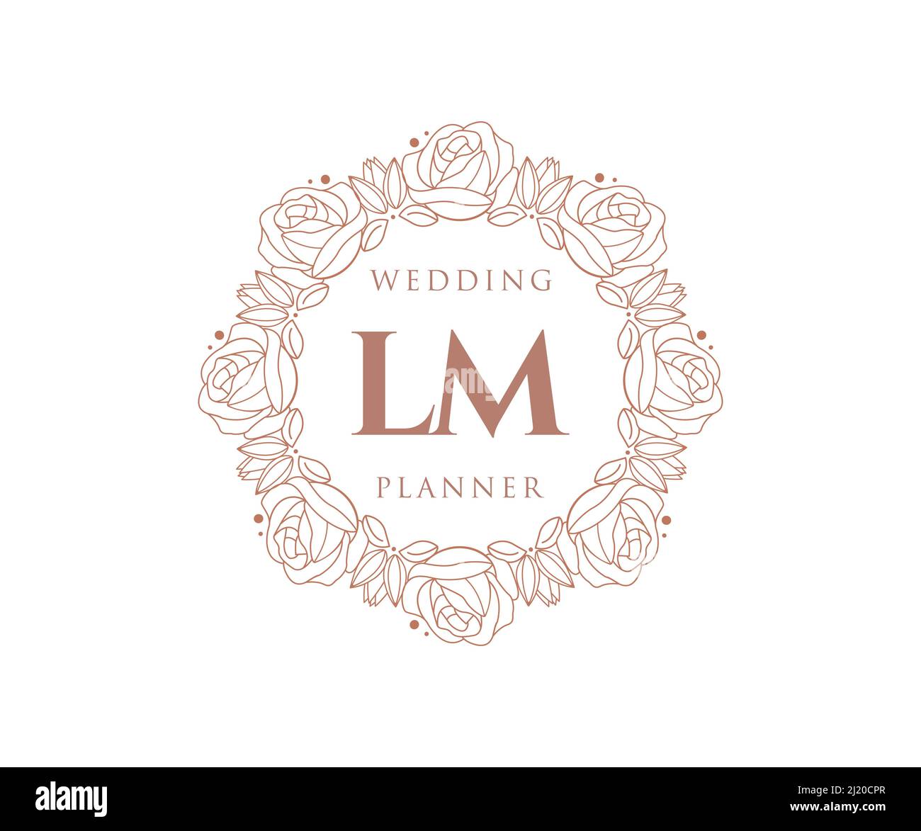 LM Initials letter Wedding monogram logos collection, hand drawn modern ...