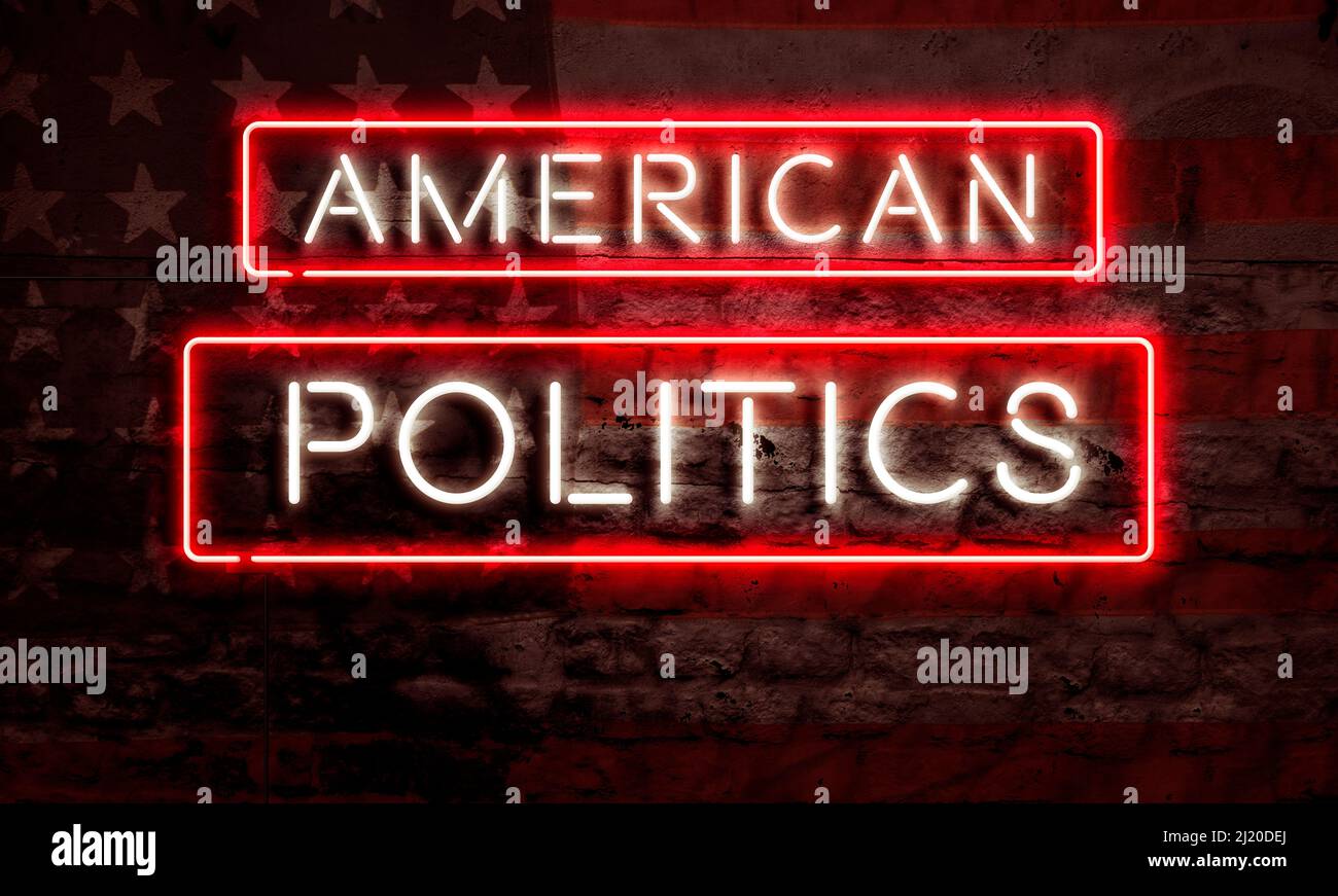American Politics Conceptual Art Graphic Neon Sign Stock Photo