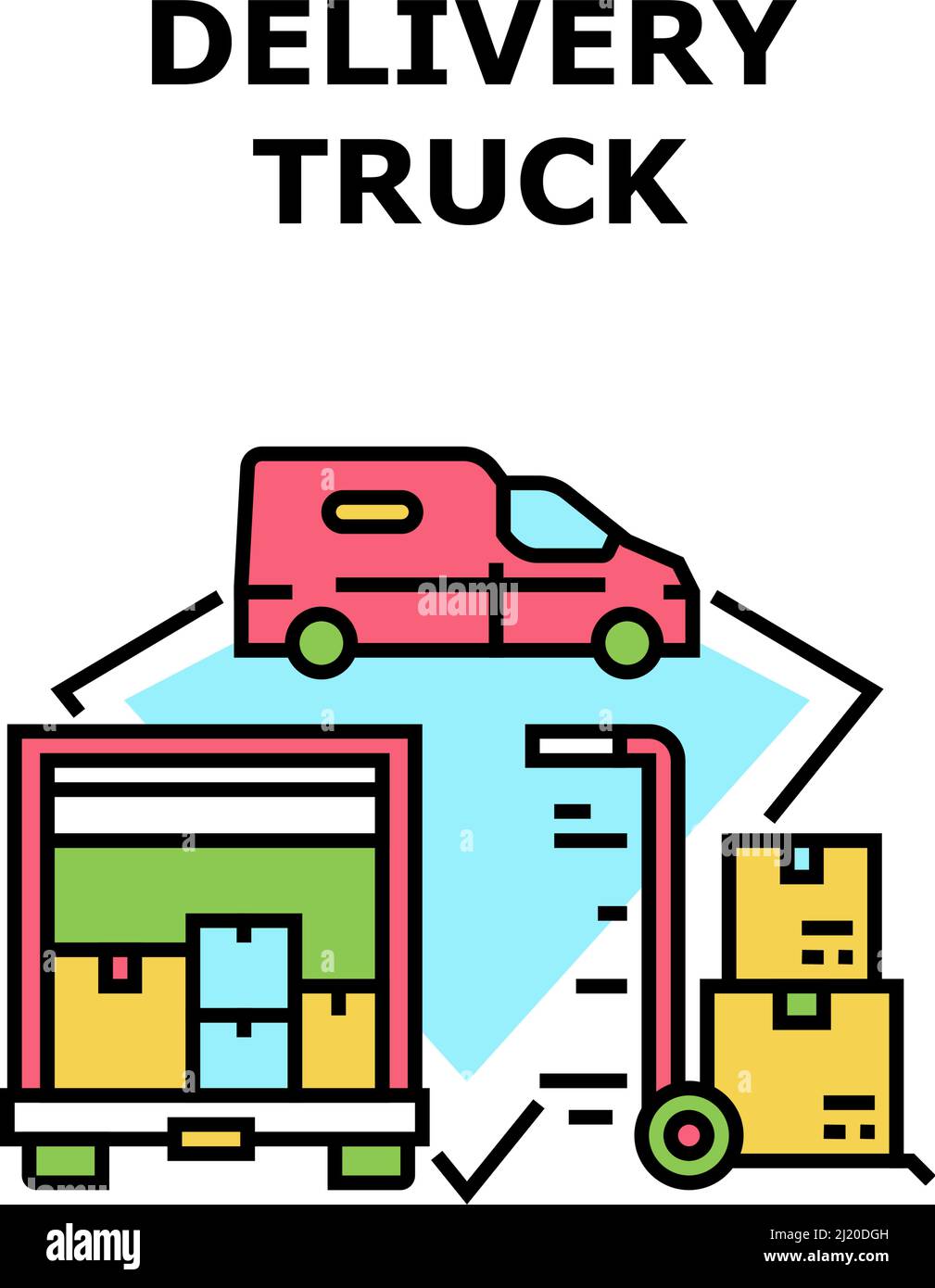 Delivery Truck Vector Concept Color Illustration Stock Vector Image ...
