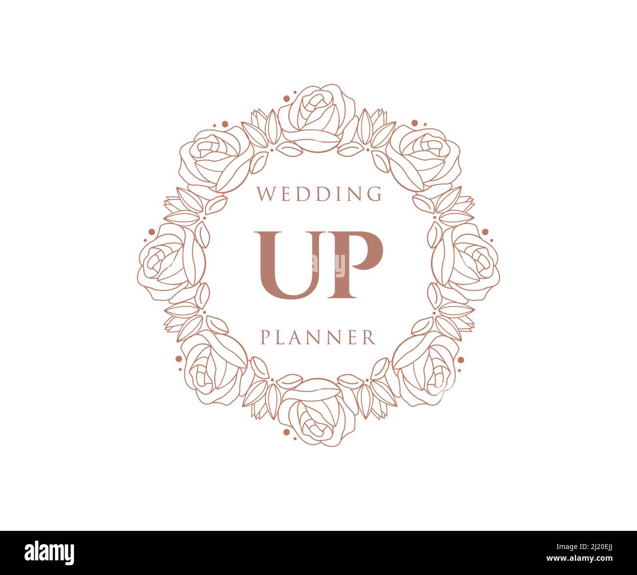 UP Initials letter Wedding monogram logos collection, hand drawn modern ...