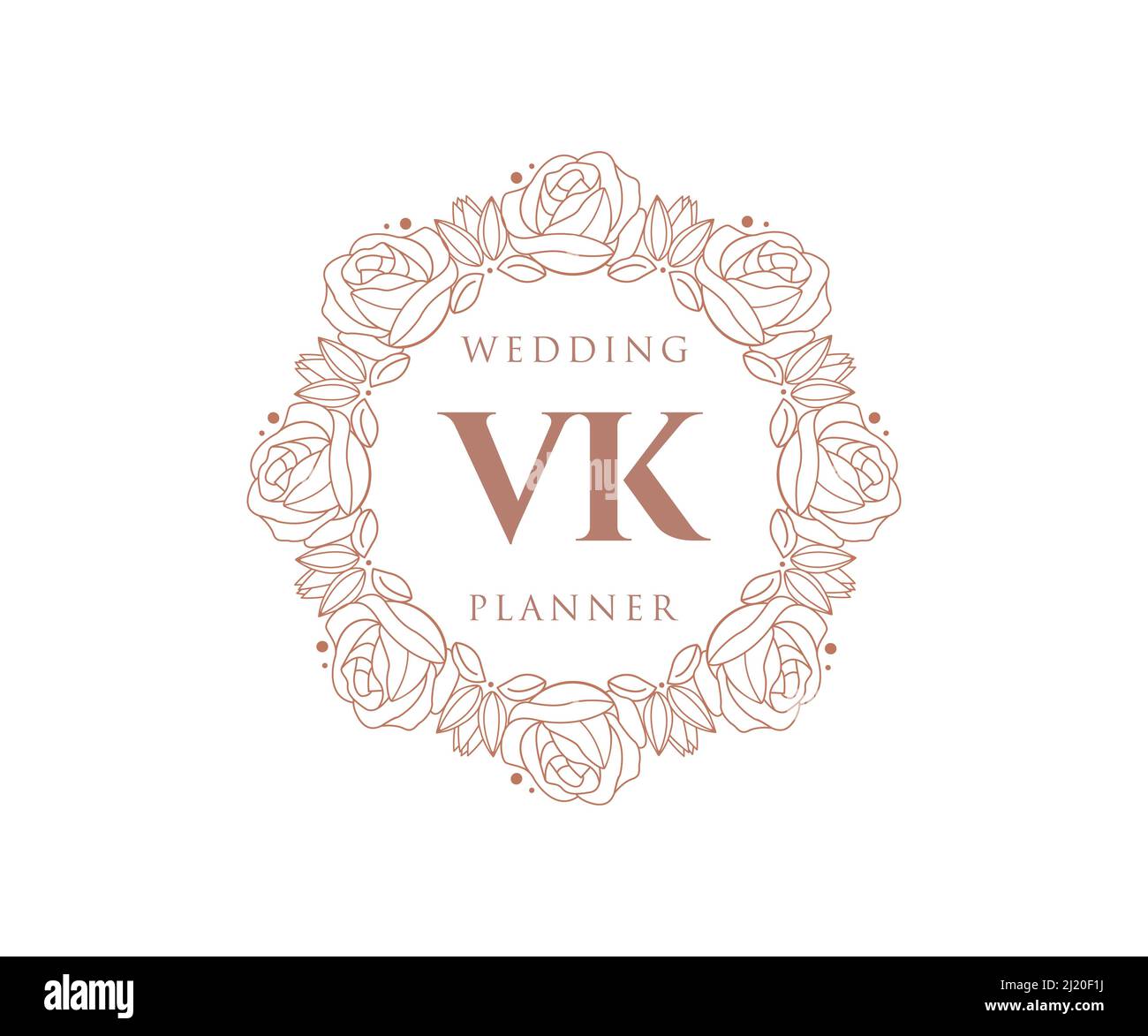 VK Initials letter Wedding monogram logos collection, hand drawn modern ...
