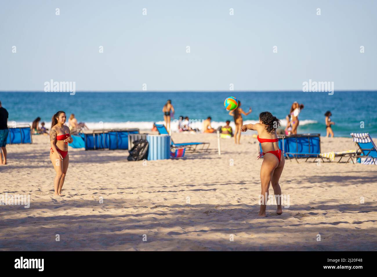 Fort Lauderdale, FL, USA March 27, 2022 Woman playing volleyball on