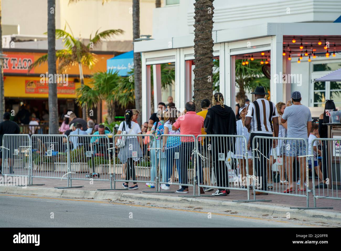 Fort Lauderdale, FL, USA March 27, 2022 People walking along A1A