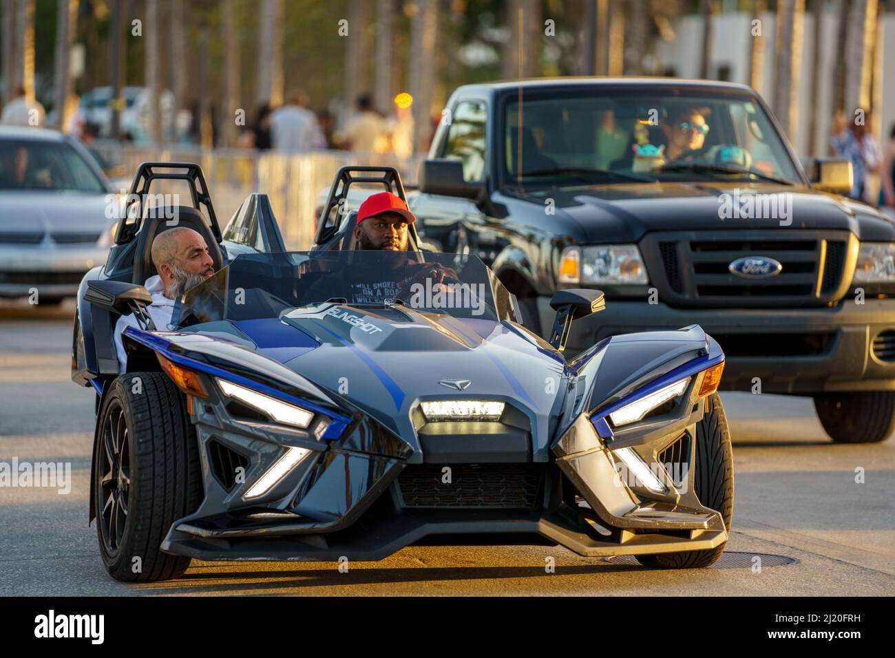 Fort Lauderdale, FL, USA March 27, 2022 Friends riding in a