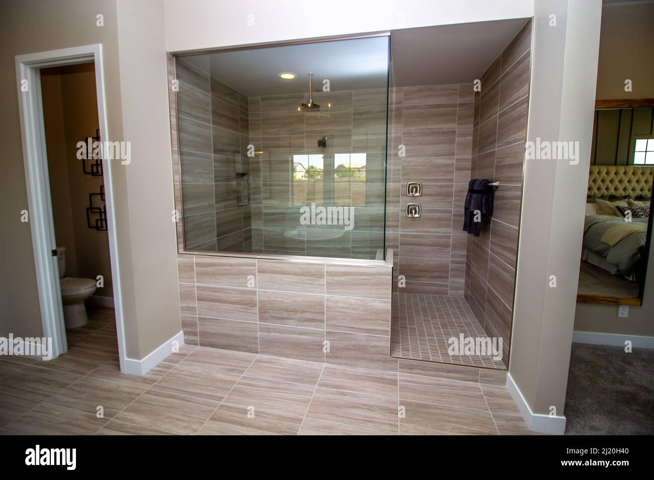 Modern WalkIn Shower Enclosure Stock Photo Alamy