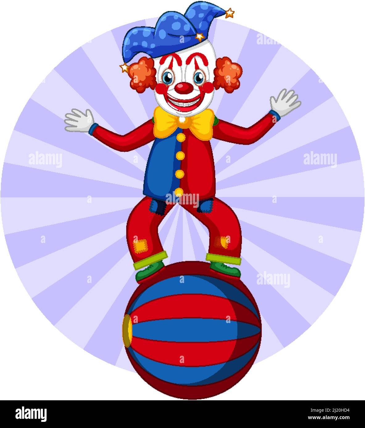 Cute clown performing with ball illustration Stock Vector Image & Art ...