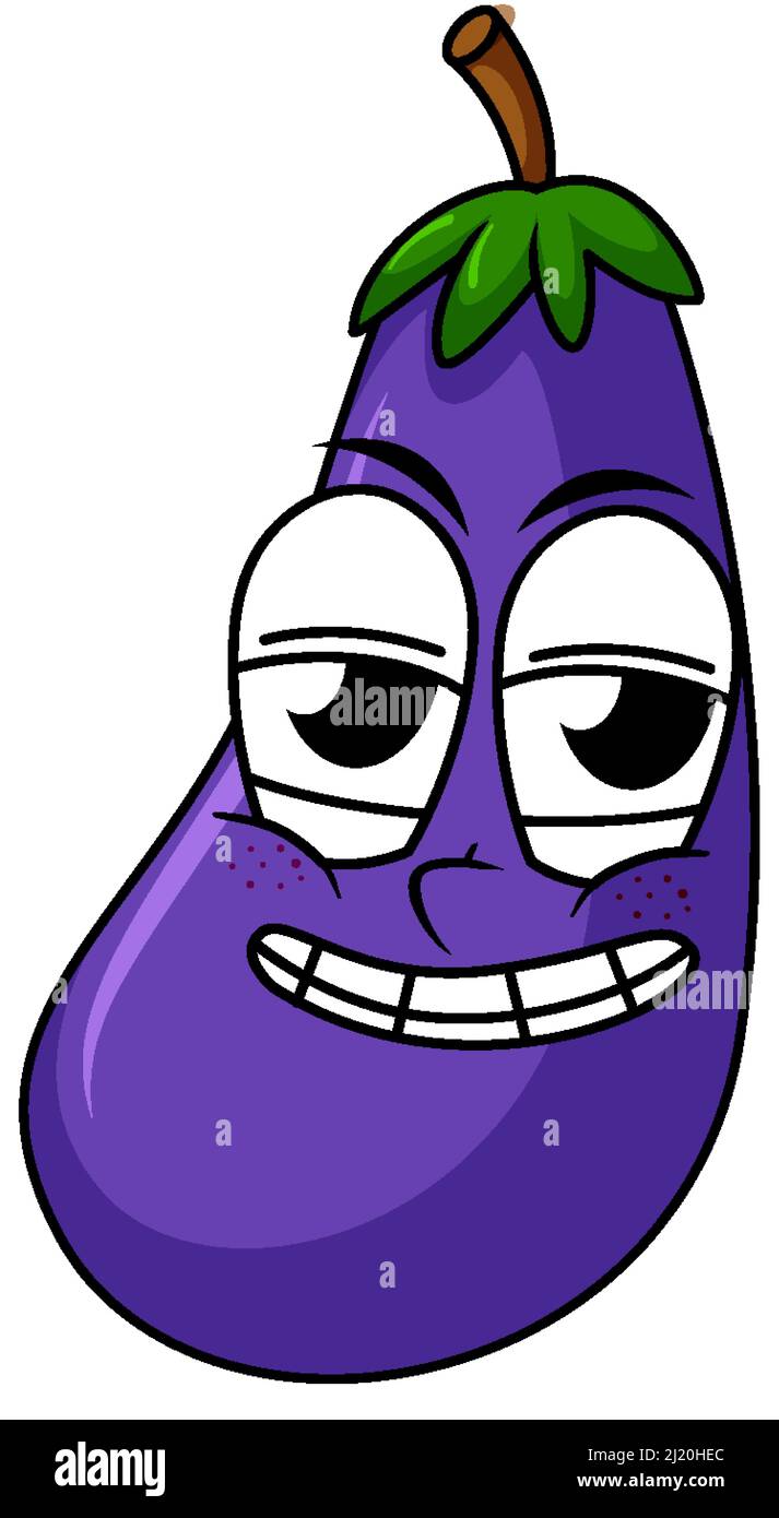 Eggplant with funny face illustration Stock Vector Image & Art Alamy
