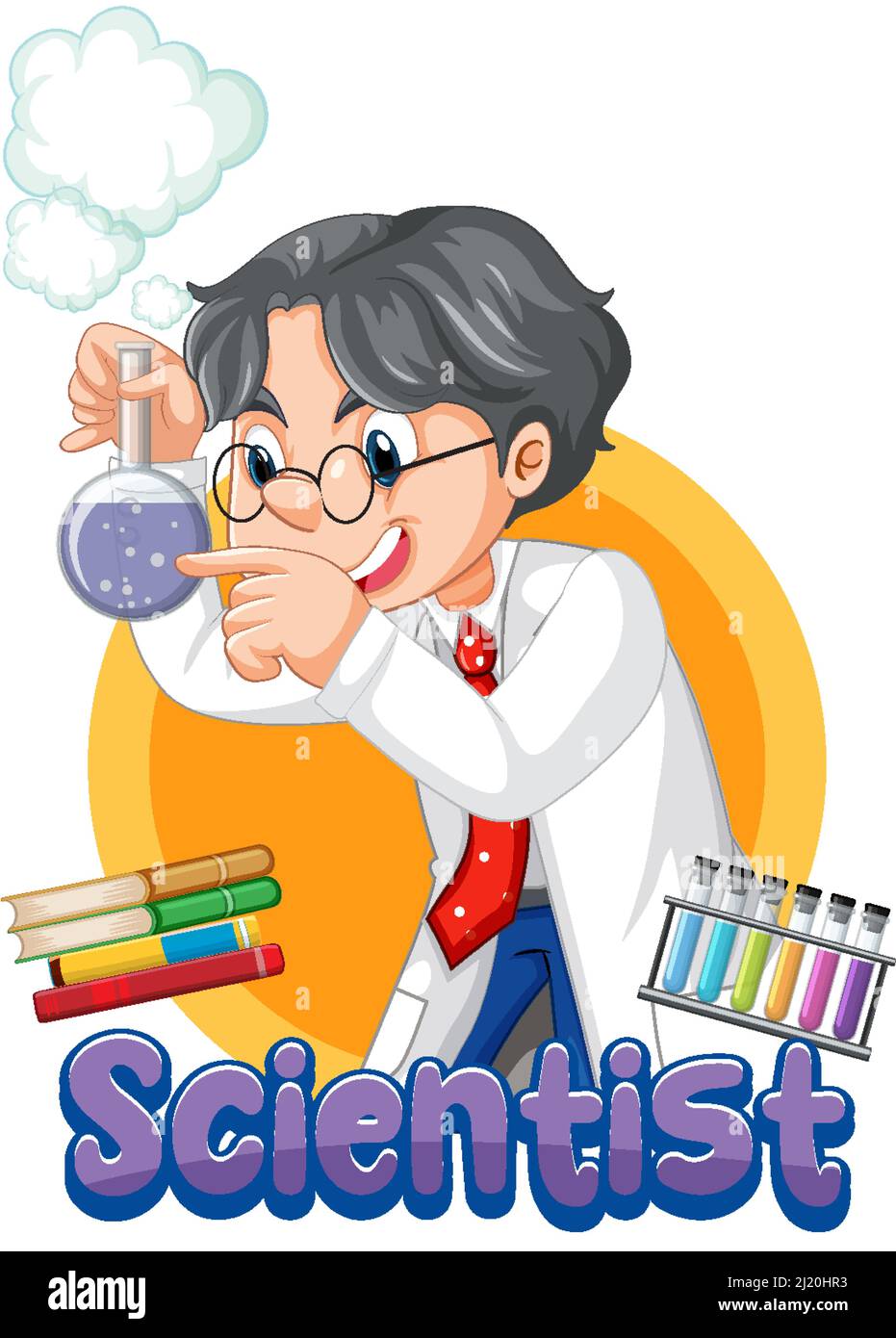 Scientist doing science experiment in the lab illustration Stock Vector ...