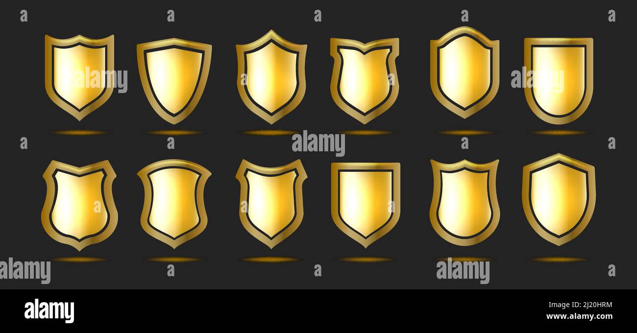 Golden award shields Stock Vector Image & Art - Alamy