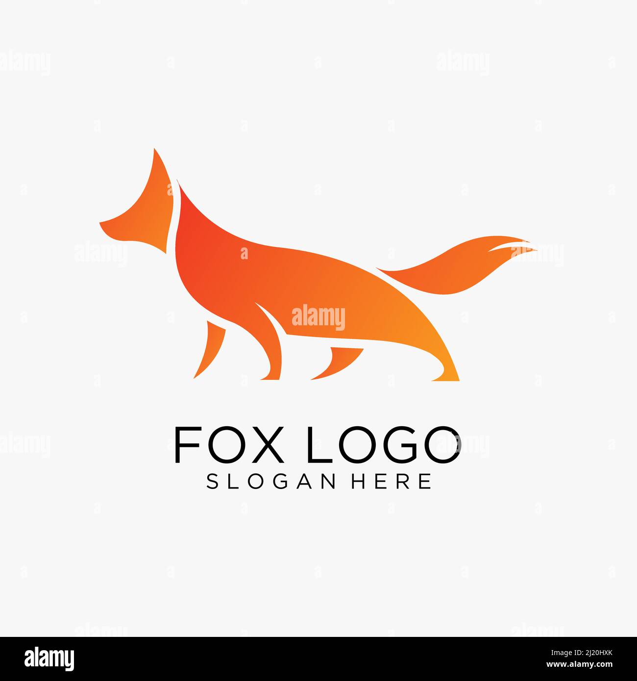 Walking fox logo design Stock Vector Image & Art - Alamy