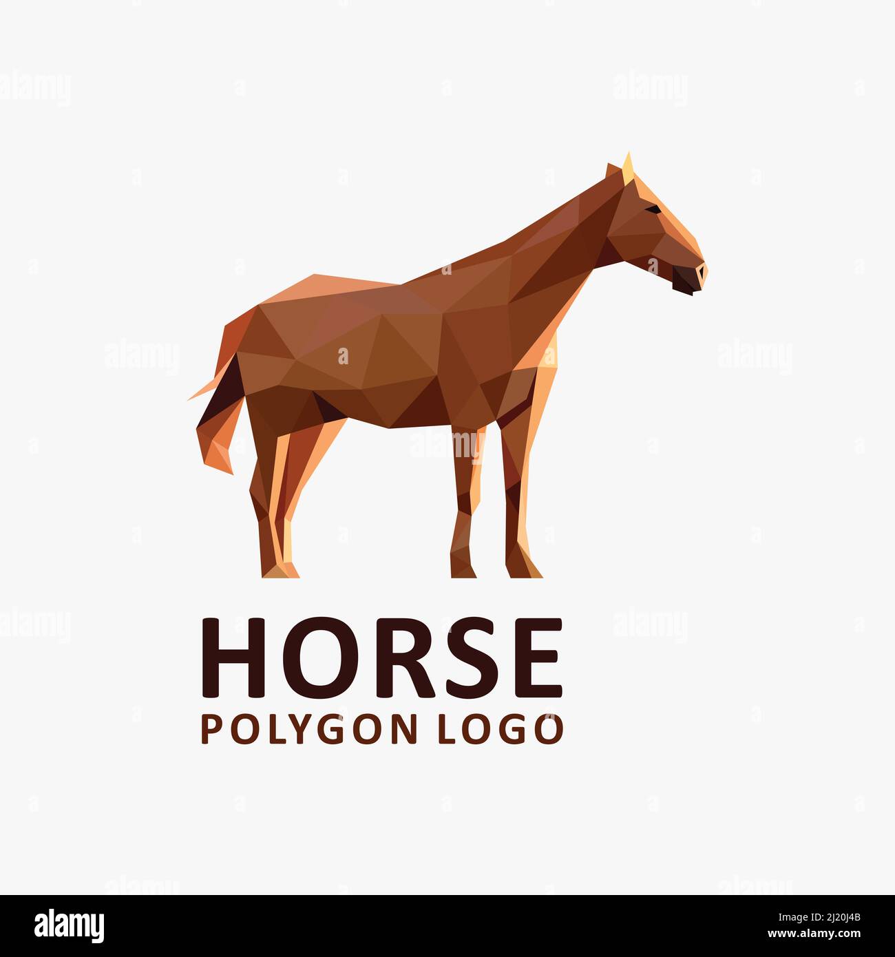 Horse low poly logo design Stock Vector