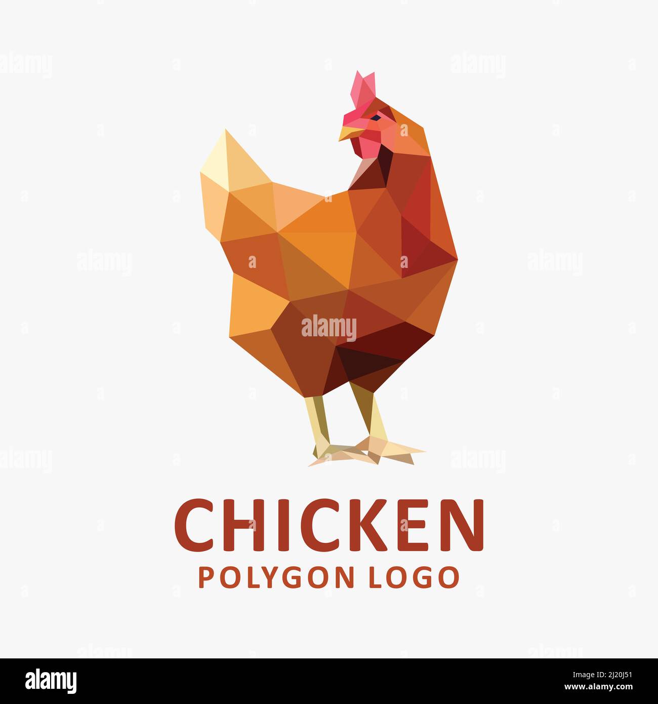 Chicken low poly logo design Stock Vector