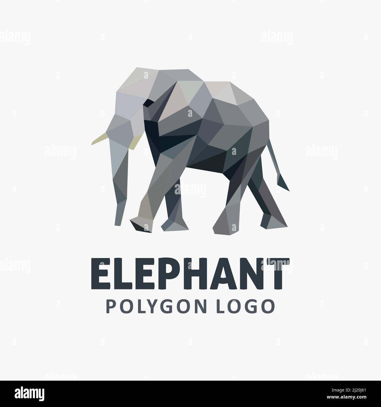 Elephant low poly logo design Stock Vector