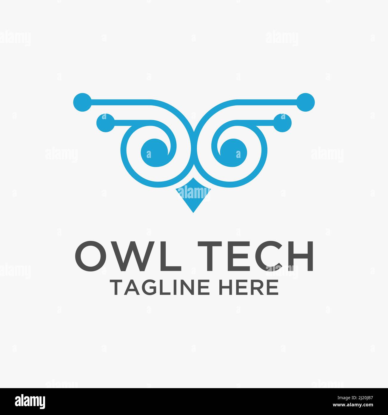 Owl Tech logo design Stock Vector Image & Art Alamy