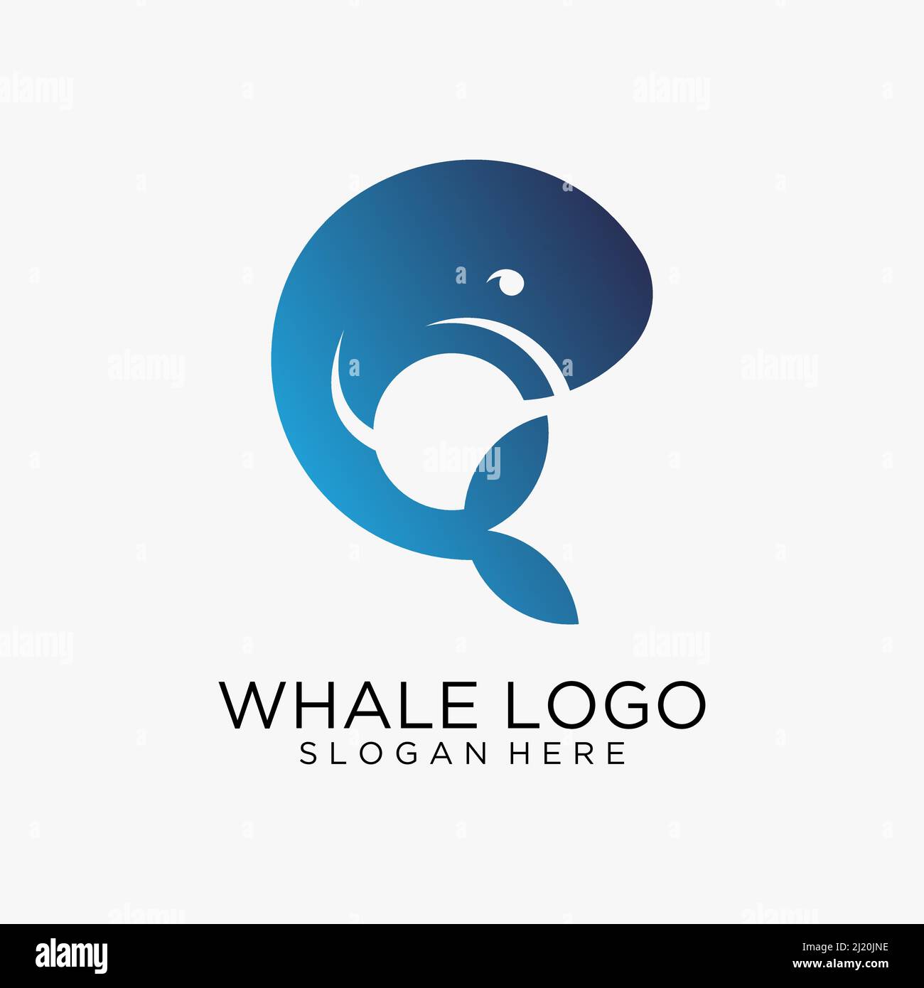 Jump whale logo design Stock Vector
