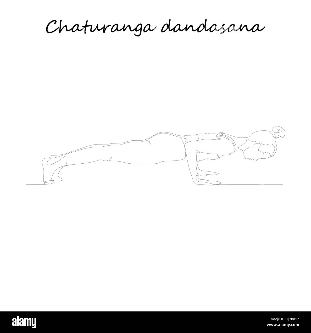 Women Silhouette. High Plank Yoga Pose. Uttihita Chaturanga Dandasana Stock  Vector - Illustration of asana, class: 85894596