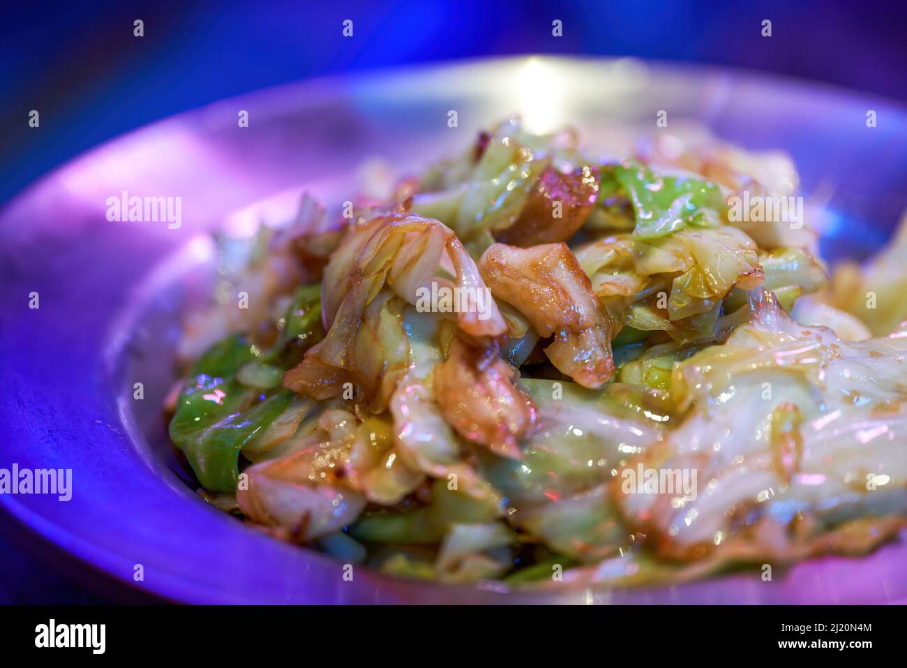 A delicious Chinese homecooked dish, shredded and fried cabbage Stock