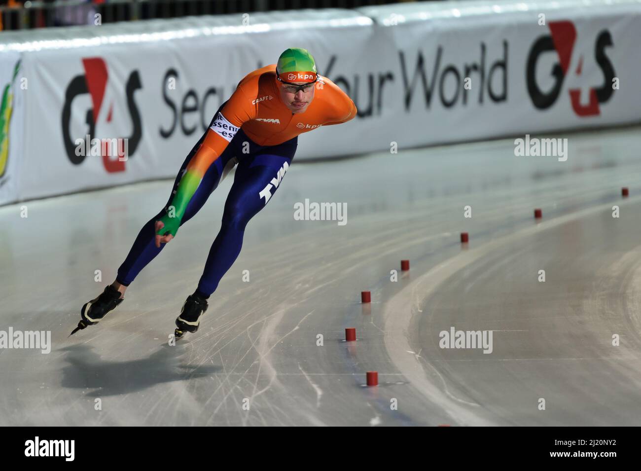 Sven Kramer of the Netherlands at the 2012 Essent European Speed Skating Championships, Budapest Stock Photo