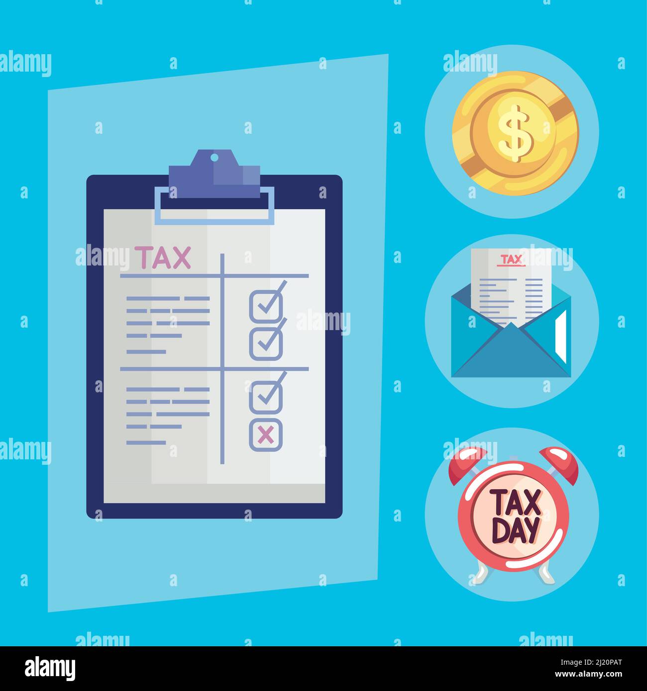 tax day four icons Stock Vector Image & Art - Alamy