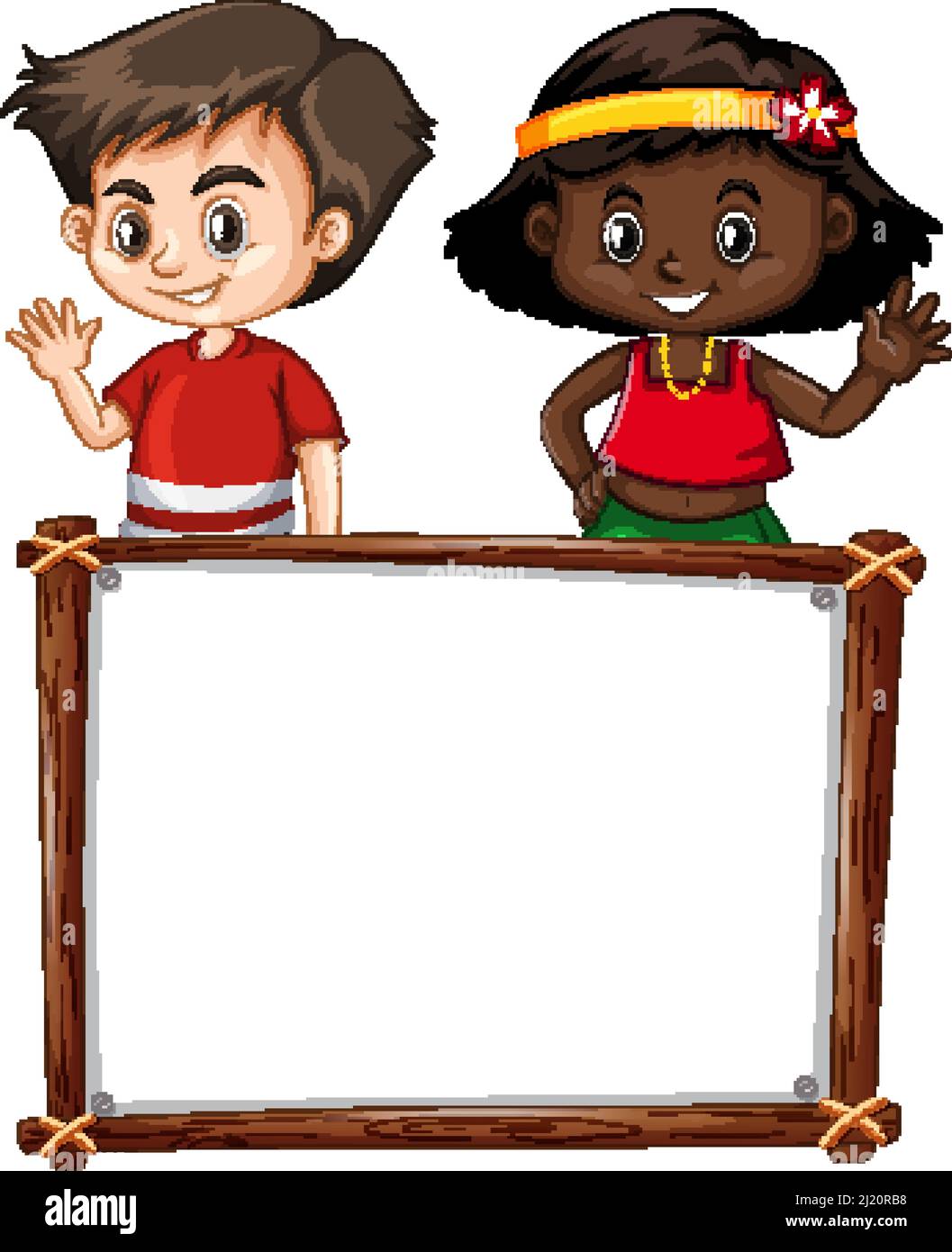 Board template with happy kids illustration Stock Vector Image & Art ...