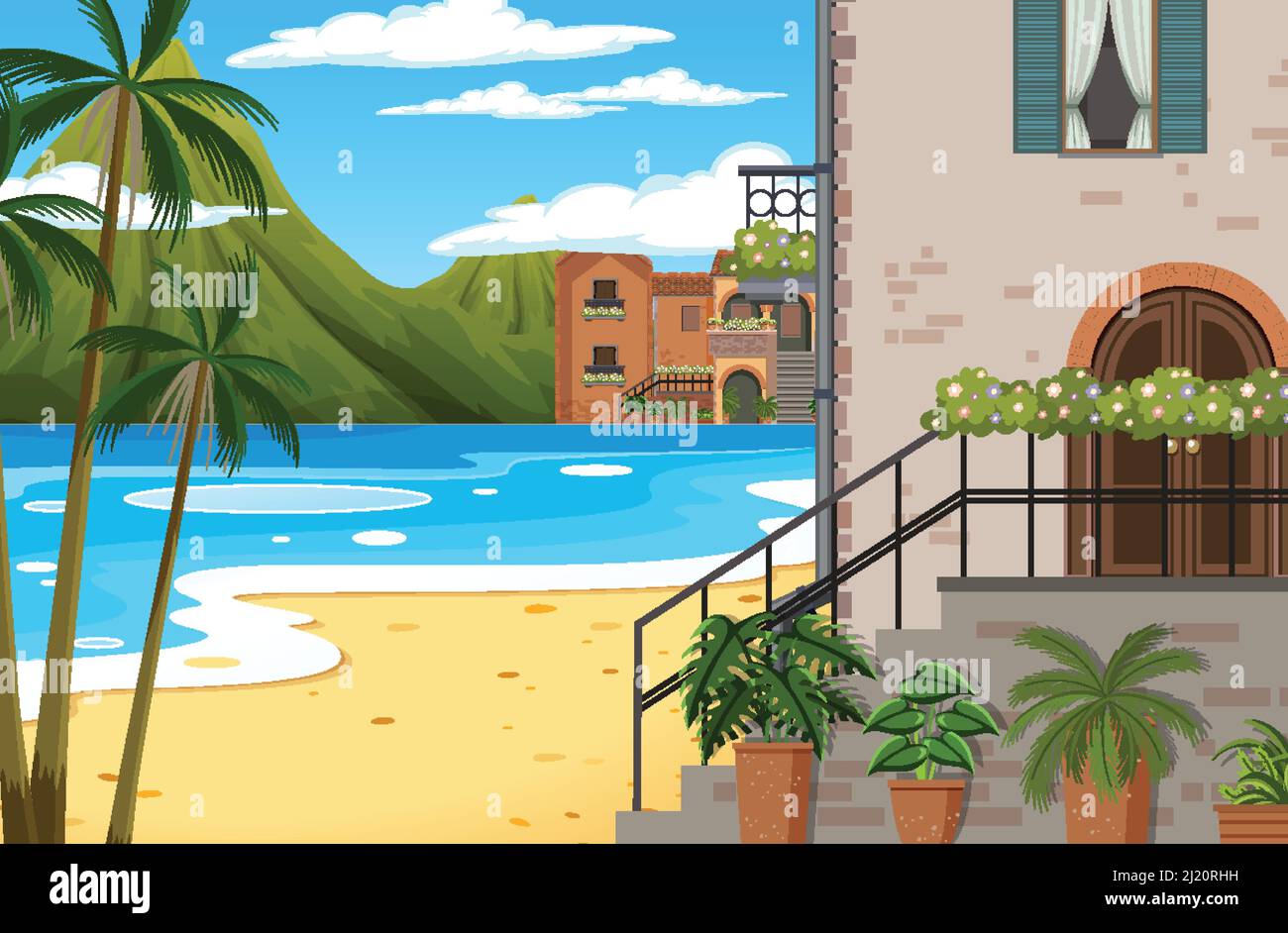 Scene with many buildings in city illustration Stock Vector Image & Art ...